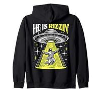 Drôle Jésus Rizzin Pâques OVNI alien enlèvement espace christ Sweat à Capuche