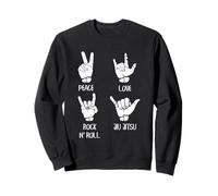 Drôle Jiu Jitsu Peace Love Rock N Roll BJJ Training Sweatshirt