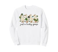 Drôle Just A Lucky Goose St Patrick Day Cute Duck Trèfle Sweatshirt