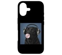 Drôle Labrador Noir Amateur de Musique Bubblegum Maman Papa Enfants Coque pour iPhone 17