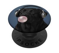 Drôle Labrador Noir Amateur de Musique Bubblegum Maman Papa Enfants PopSockets PopGrip Adhésif
