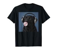 Drôle Labrador Noir Amateur de Musique Bubblegum Maman Papa Enfants T-Shirt