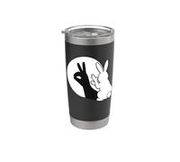 Drôle lapin main ombre marionnette pop art Gobelet isotherme en acier inoxydable double paroi