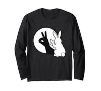 Drôle Lapin Main Ombre marionnette Pop Art Manche Longue