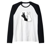 Drôle Lapin Main Ombre marionnette Pop Art Manche Raglan