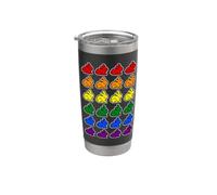 Drôle Lapin Pixel Art arc-en-ciel LGBT Couleurs Drapeau Gobelet isotherme en acier inoxydable double paroi