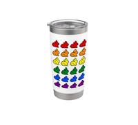 Drôle Lapin Pixel Art arc-en-ciel LGBT Couleurs Drapeau Gobelet isotherme en acier inoxydable double paroi