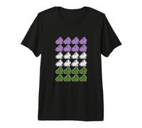 Drôle Lapin Pixel Art LGBT Genre Queer Couleurs Drapeau T-Shirt Haut de Gamme