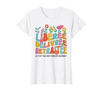 Drôle Libérée Délivrée Retraitée Rétro Groovy Retraite Maman T-Shirt
