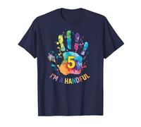 Drôle Main Enfant 5 Ans Couleur Anniversaire Rire T-Shirt