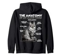 Drôle Maine Coon T | Anatomie du Maine Coon | Maine Coon Sweat à Capuche
