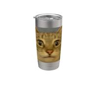 Drôle maladroit visage de chat meme flou photo humour Gobelet isotherme en acier inoxydable double paroi