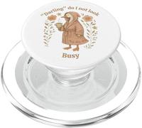 Drôle Mama Goose Peignoir Tenant Une Tasse Darling Do I Not Look Busy PopSockets PopGrip pour MagSafe