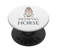 Drôle médiéval du Moyen Âge Cheval Meme - Histoire européenne PopSockets PopGrip Adhésif