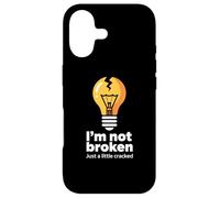 Drôle Memes Texte Funny I'm Not Broken Just A Little Cracked Coque pour iPhone 17