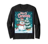 Drôle Mignon Bonhomme de Neige Bonnet de Père Noël Noël Manche Longue