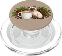 drôle Mignon Chat siam Chaton avec Une Tasse de café PopSockets PopGrip pour MagSafe