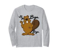 Drôle Mignon Heureux Gros Ventre Castor Disant au Revoir - Manche Longue