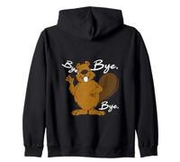 Drôle Mignon Heureux Gros Ventre Castor Disant au Revoir - Sweat à Capuche