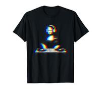Drôle Mona Lisa DJ Vaporwave Techno Rave EDM Music Party T-Shirt