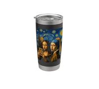 Drôle Mona Lisa Selfie Art Meme parodie classique Gobelet isotherme en acier inoxydable double paroi