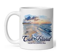 Drôle Mug Oak Island Caroline du Nord Handmade Mug Lait 330ML pour Bureau,Maison,Événement,Famille