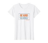Drôle nostalgique Be Kind Rewind VHS Dire T-Shirt Graphique avec Valeur, Femme, Blanc, M