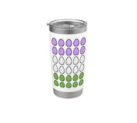 Drôle Oeufs de Pâques Pixel Art LGBT Genre QueerDrapeau Gobelet isotherme en acier inoxydable double paroi