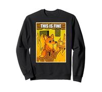 Drôle Orange Fox This is Fine Humour Meme Men Women Sweatshirt
