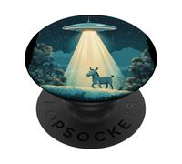 Drôle OVNI Beams a Donkey Up for Galactic Fun and Aliens PopSockets PopGrip Adhésif