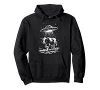 Drôle OVNI Vache Abduction Alien Space Style Vintage pour Homme Sweat à Capuche