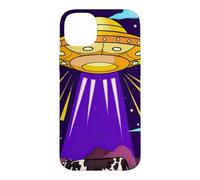 Drôle OVNI Vache Extraterrestre enlèvement Ciel Nocturne Coque pour iPhone 14 Plus