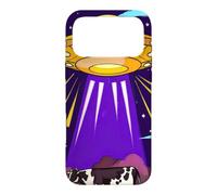 Drôle OVNI Vache Extraterrestre enlèvement Ciel Nocturne Coque pour iPhone 17 Pro Max