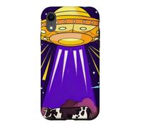 Drôle OVNI Vache Extraterrestre enlèvement Ciel Nocturne Coque pour iPhone XR