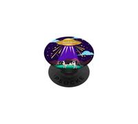 Drôle OVNI Vache Extraterrestre enlèvement Ciel Nocturne PopSockets PopGrip Adhésif