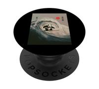 Drôle Panda Surf Dire Japonais Vague Meme Humour Japon PopSockets PopGrip Adhésif
