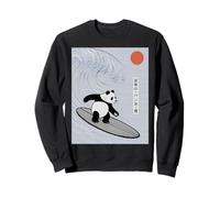 Drôle Panda Surf Dire Japonais Vague Meme Humour Japon Sweatshirt