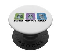 Drôle Paresseux café méditer Sommeil répétition Mignon Animal Kawaii PopSockets PopGrip Adhésif
