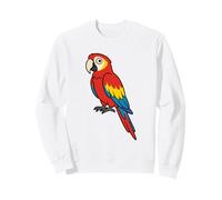 Drôle Perroquet Rouge Ara Gros Yeux de Dessin animé Derpy Tropical Sweatshirt