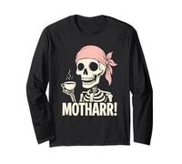 Drôle Pirate Maman Mère Maman Boire du Th Manche Longue