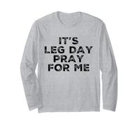 Drôle Pray for Me Leg Day Workout Christian Fitness Exercice Manche Longue