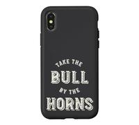 Drôle Prenez Le Taureau par Les Cornes Coque pour iPhone X/XS