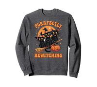 Drôle Purrfectly Sanginging Black Cat Halloween Cat Mom Sweatshirt