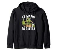 Drôle Pyjama Le Matin Ta Gueule Café Tortue Sweat à Capuche