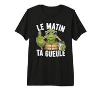 Drôle Pyjama Le Matin Ta Gueule Café Tortue T-Shirt Haut de Gamme