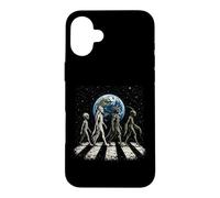 Drôle Quatre espèces extraterrestres OVNI Divulgation Cosmique Space Walk Coque pour iPhone 16 Plus