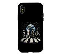 Drôle Quatre espèces extraterrestres OVNI Divulgation Cosmique Space Walk Coque pour iPhone X/XS
