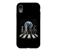 Drôle Quatre espèces extraterrestres OVNI Divulgation Cosmique Space Walk Coque pour iPhone XR