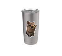 Drôle Quokka Avec Lunettes De Soleil Gobelet isotherme en acier inoxydable double paroi