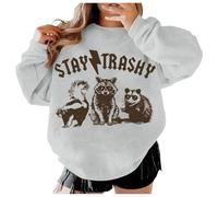 Drôle raton laveur bohème esthétique mignon Stay Garbage surdimensionné Sweat à capuche raton laveur, gris, XXL